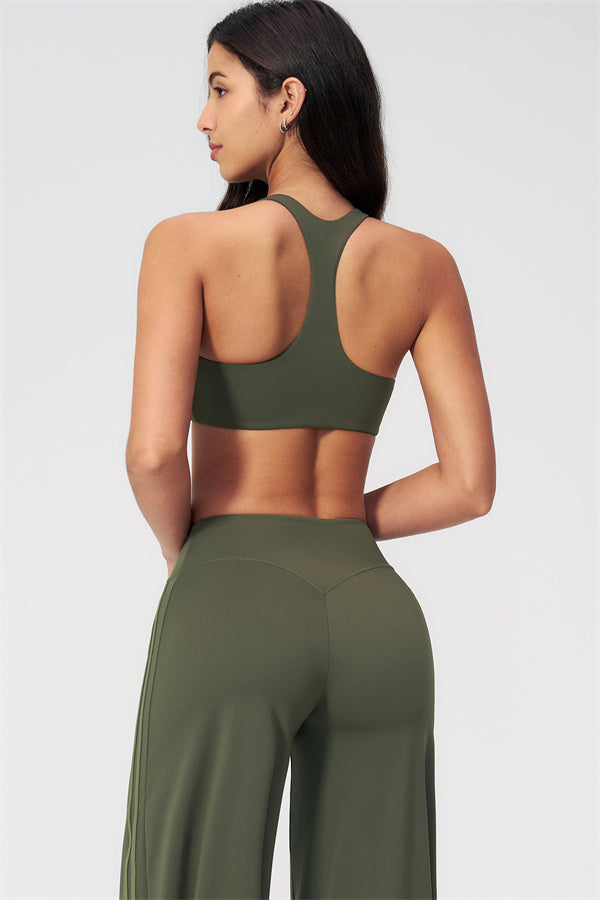 The Evoke Racerback Sports Bra Straight Leg Pants 2-Piece Set