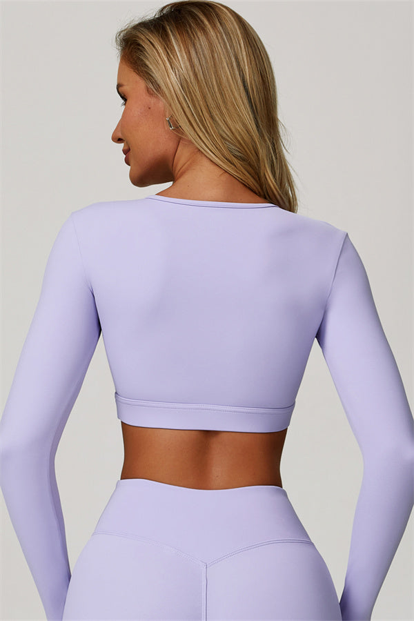 The Lavish Long Sleeve Cut-out Crop Top Flared Leggings 2-Piece Set