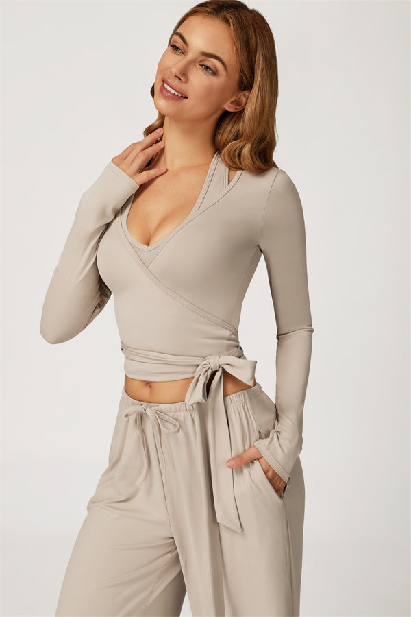 The Sprint Long Sleeve Crop Top Halter Tank Top Sweatpants 3-Piece Set