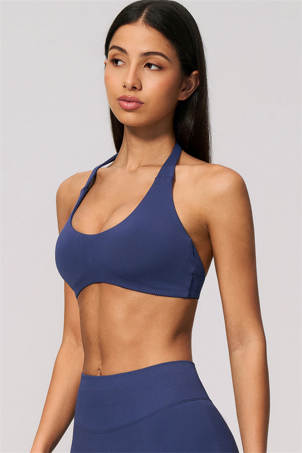 The Velvetine Halter Sports Bra Flared Leggings 2-Piece Set