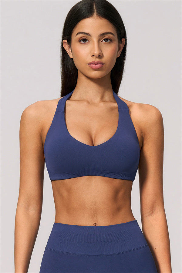 The Velvetine Halter Sports Bra Shorts 2-Piece Set