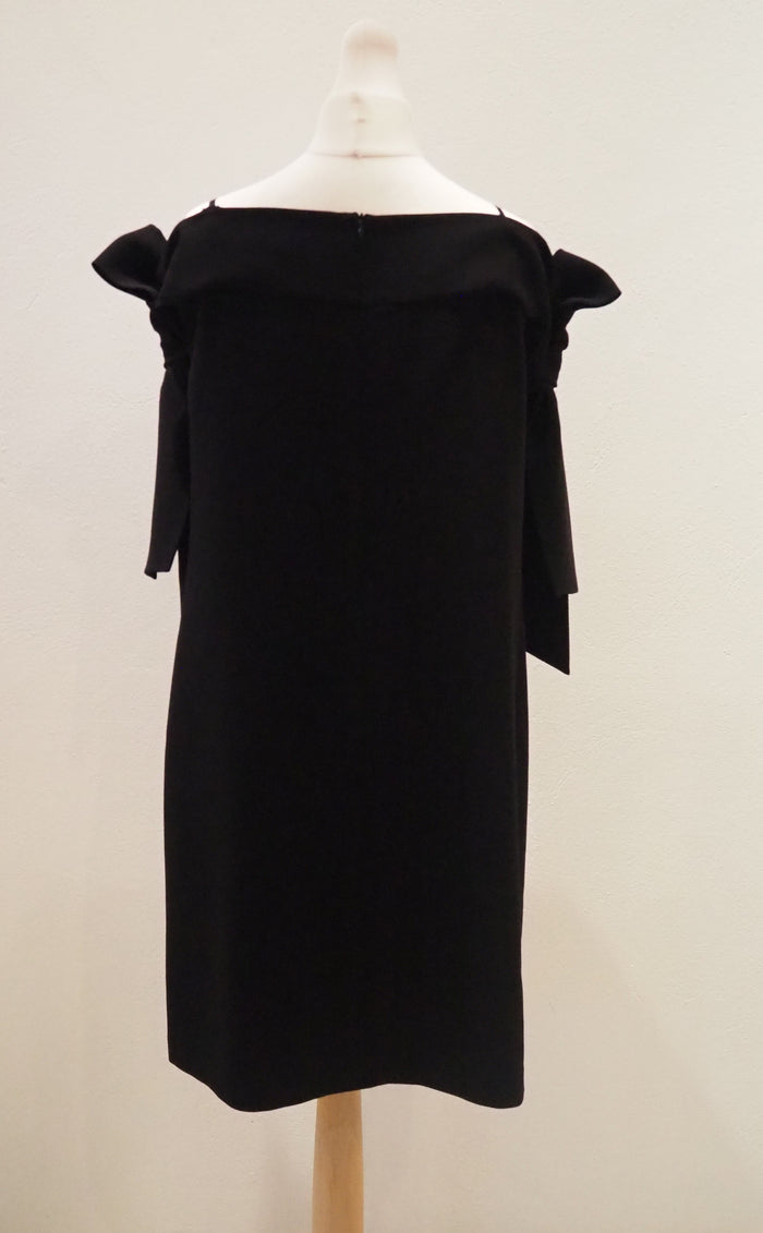 Tibi Black Bow Shoulder Dress Size 8