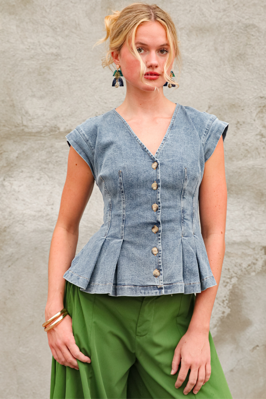 Tisha Denim Top