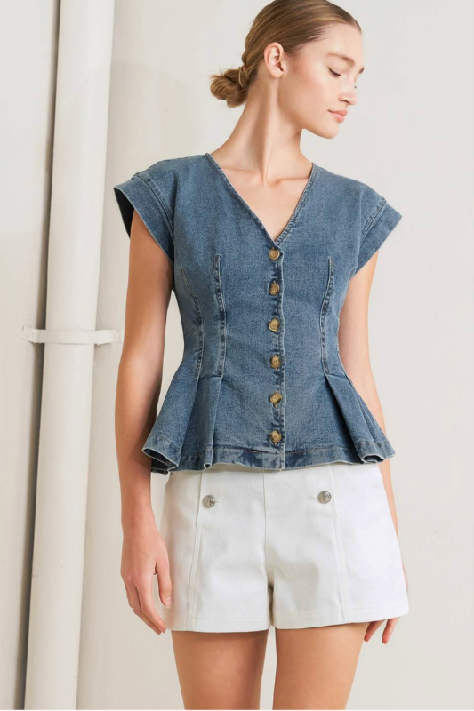 Tisha Denim Top