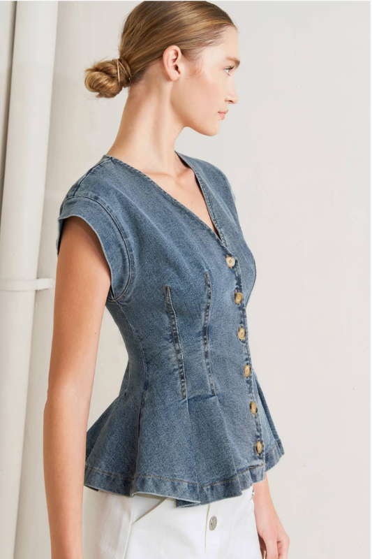 Tisha Denim Top