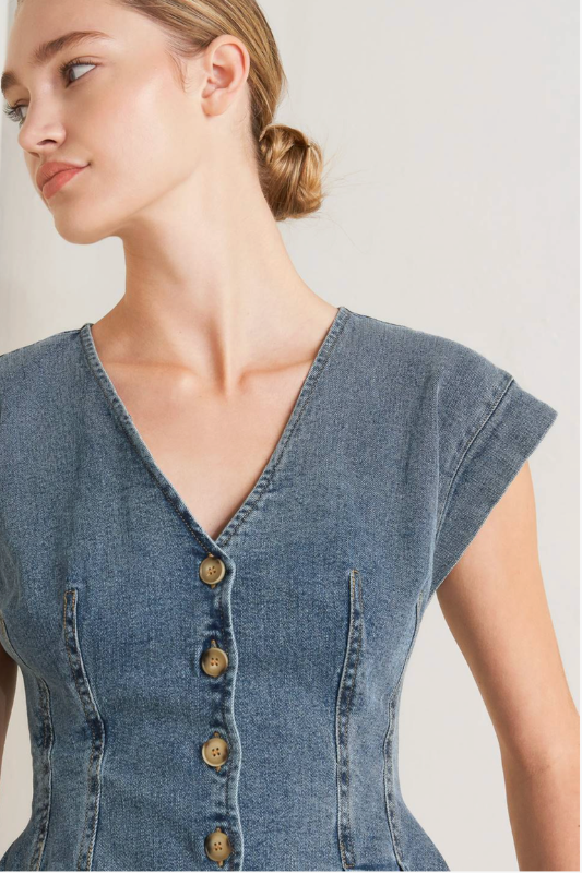 Tisha Denim Top