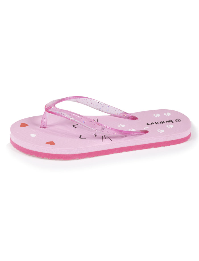 Tongs Enfant Chat Rose