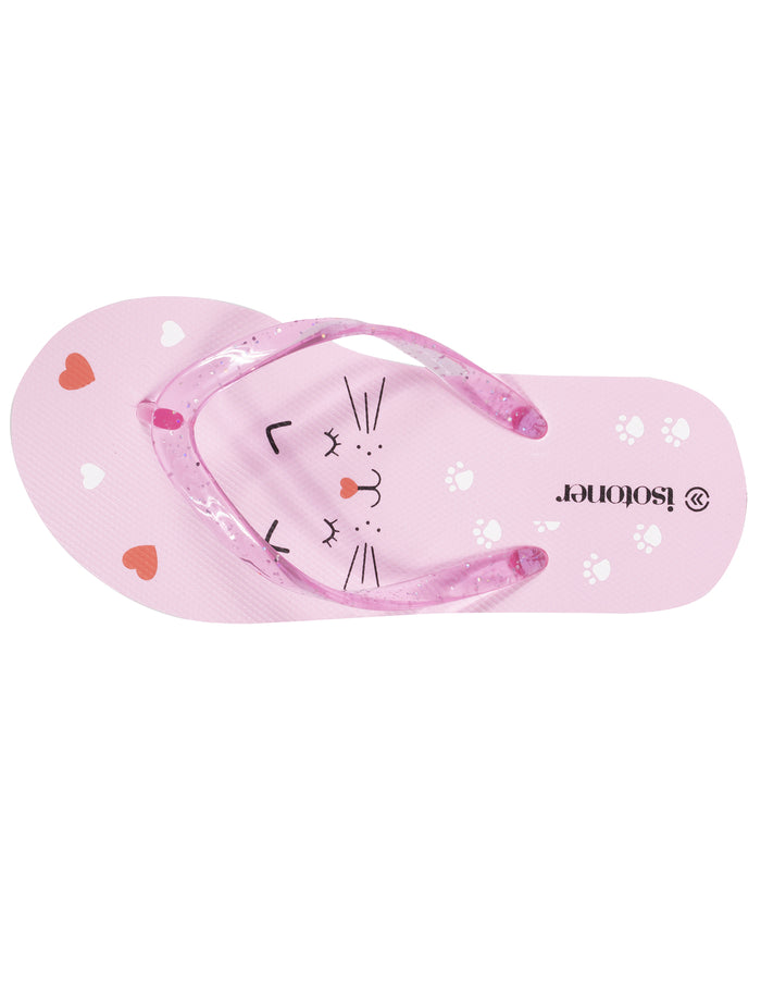 Tongs Enfant Chat Rose