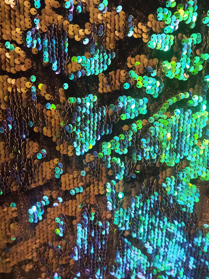 Topshop Green/Black Sequin Dress 6 petite
