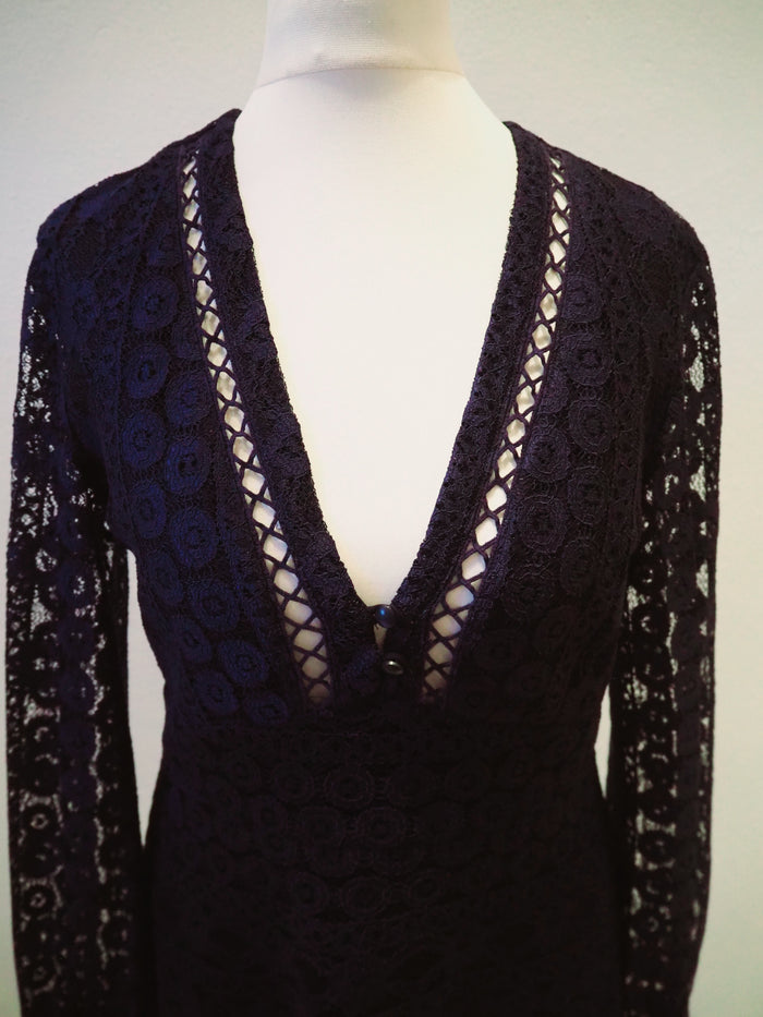 Topshop Navy Lace Dress Size 10