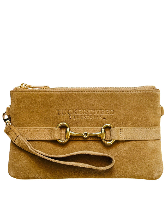 Tucker Tweed Wellington Wristlet, Palomino Suede Edition