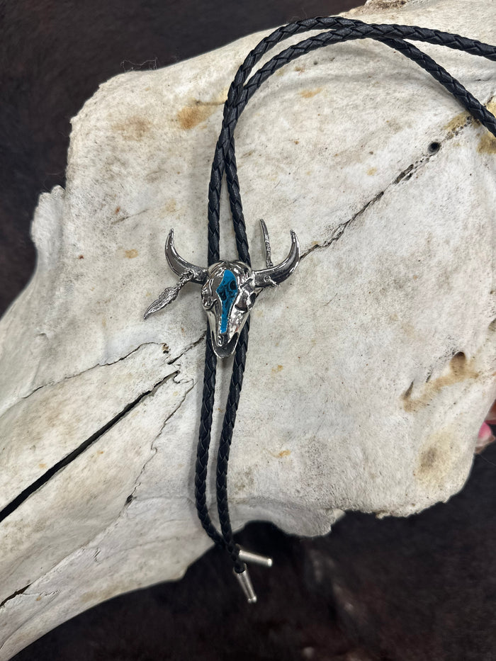 Turquoise Longhorn Bolo Tie
