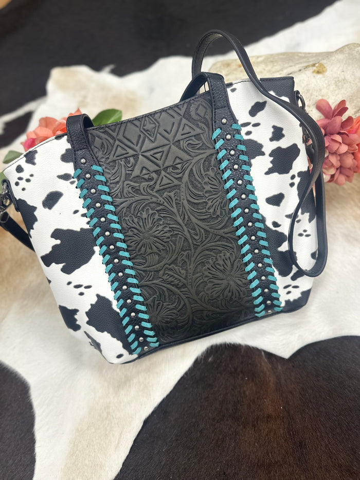 Turquoise Trail Cowhide Tote