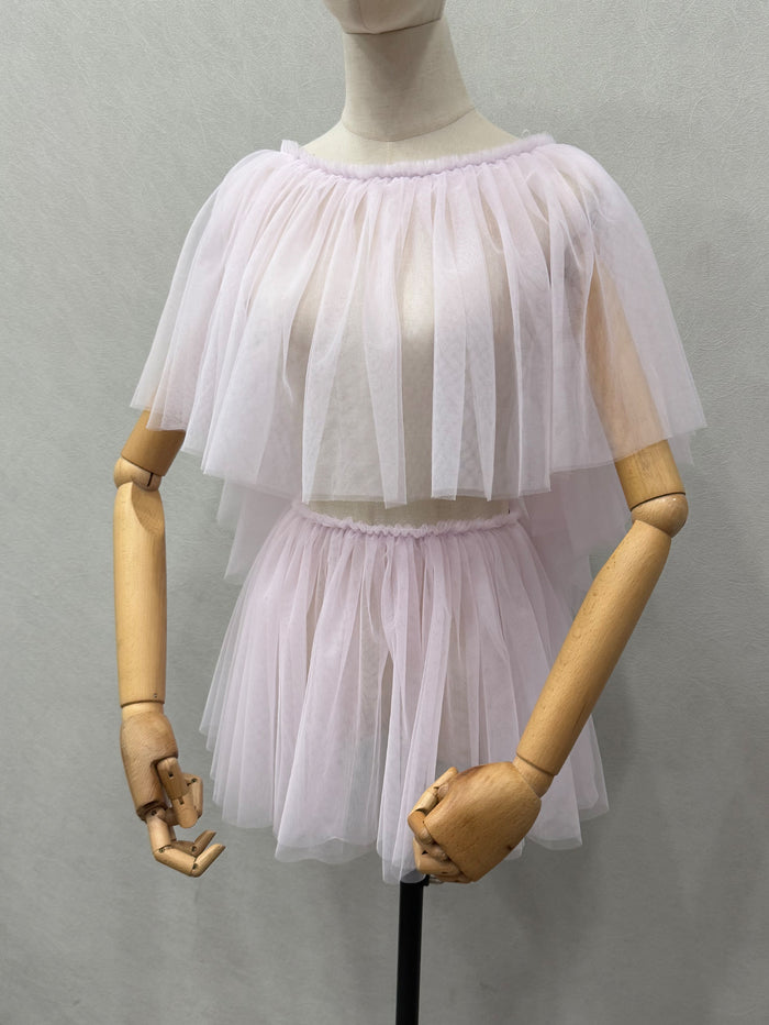 Two-piece Tulle Cape Mini Over-skirt Photography Dresses Halloween