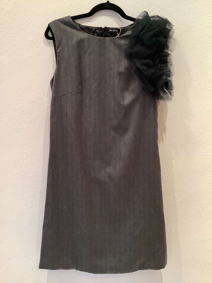 Una Rodden Charcoal pinstripe dress 10