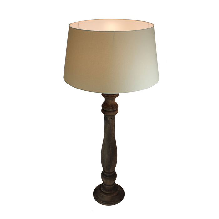 Urban Designs Bellini 50-Inch Handcrafted Wood And Empire Beige Linen Floor Lamp