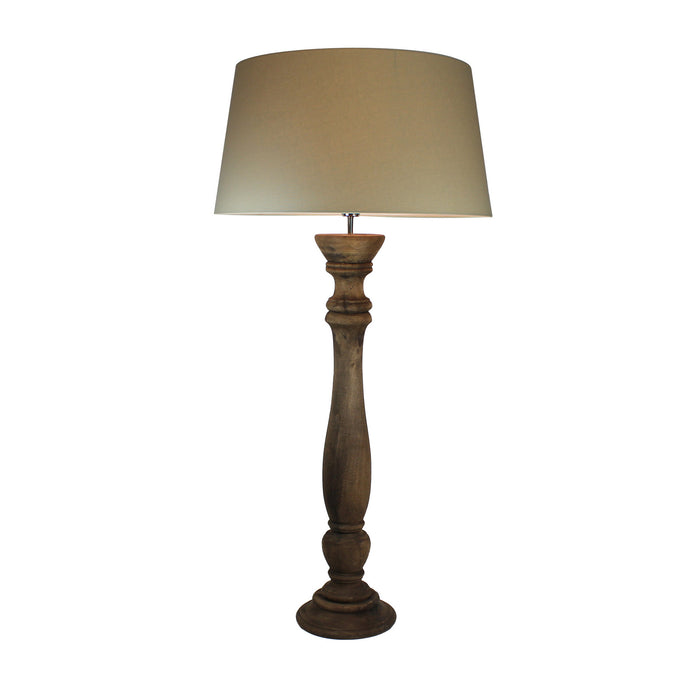 Urban Designs Bellini 50-Inch Handcrafted Wood And Empire Beige Linen Floor Lamp