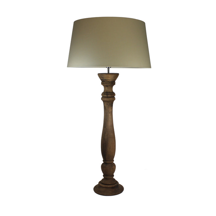 Urban Designs Bellini 50-Inch Handcrafted Wood And Empire Beige Linen Floor Lamp