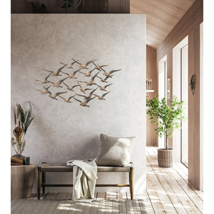 Urban Designs Flying Flocking Birds 45" Wide Metal Wall Art