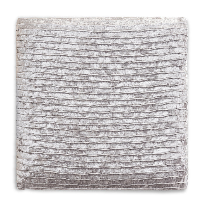 Urban Designs Fonda Velvet Fabric Upholstered Metal Ottoman - Grey