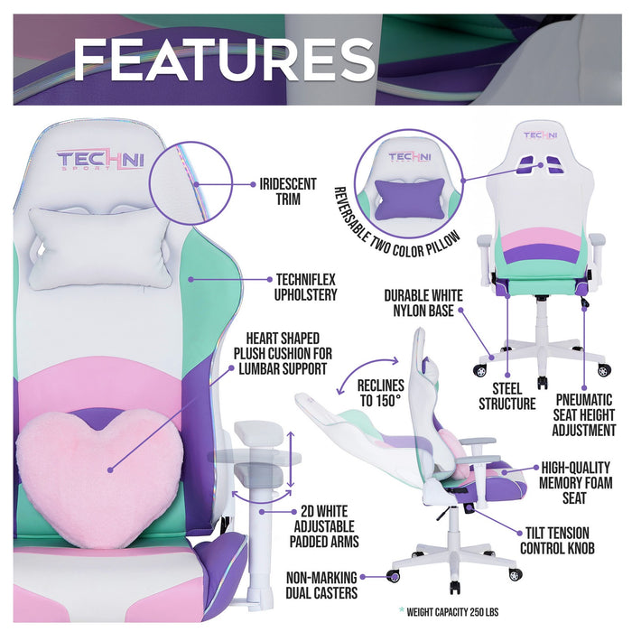 Urban Designs Kawaii Style High-Back Ergonomic Gaming Chair