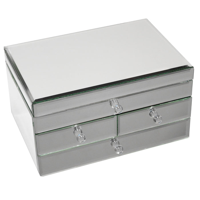 Urban Designs Legacy Mirrored Glass 3-Drawer Jewelry Box