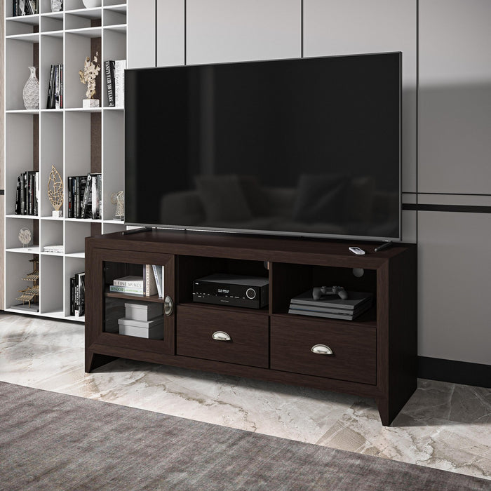 Urban Designs Modern TV Stand with Storage for TV Up To 60 - Wenge