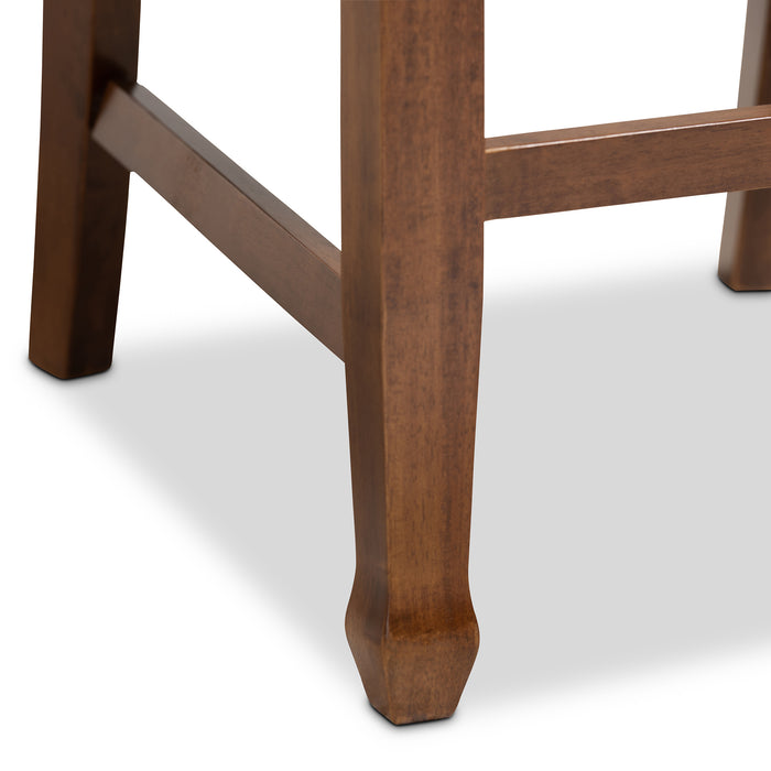 Urban Designs Rowan 2-Piece Upholstered Wooden Counter Chair Set - Walnut Brown