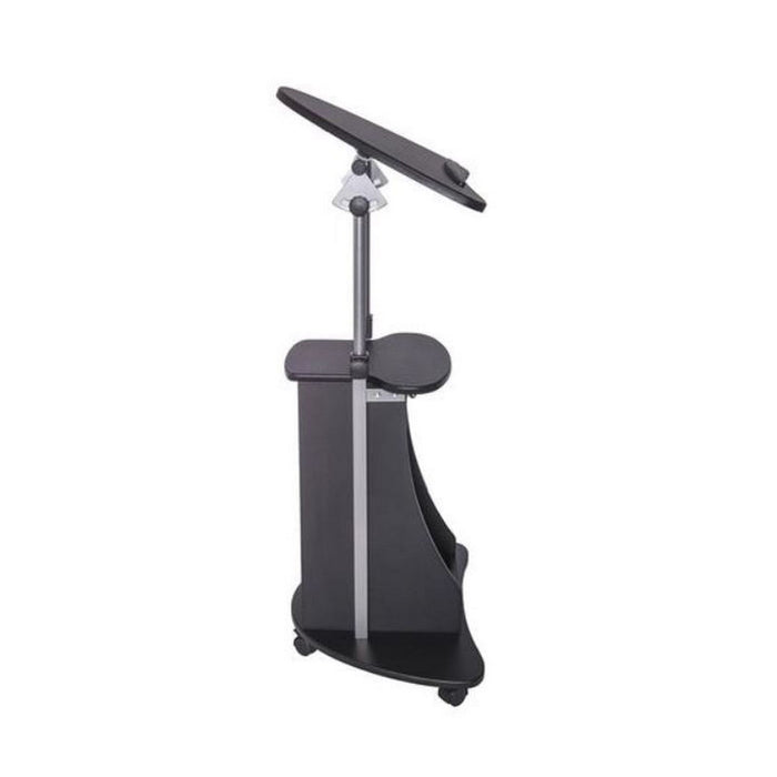 Urban Designs Sit-to-Stand Rolling Adjustable Laptop Cart With Storage - Black