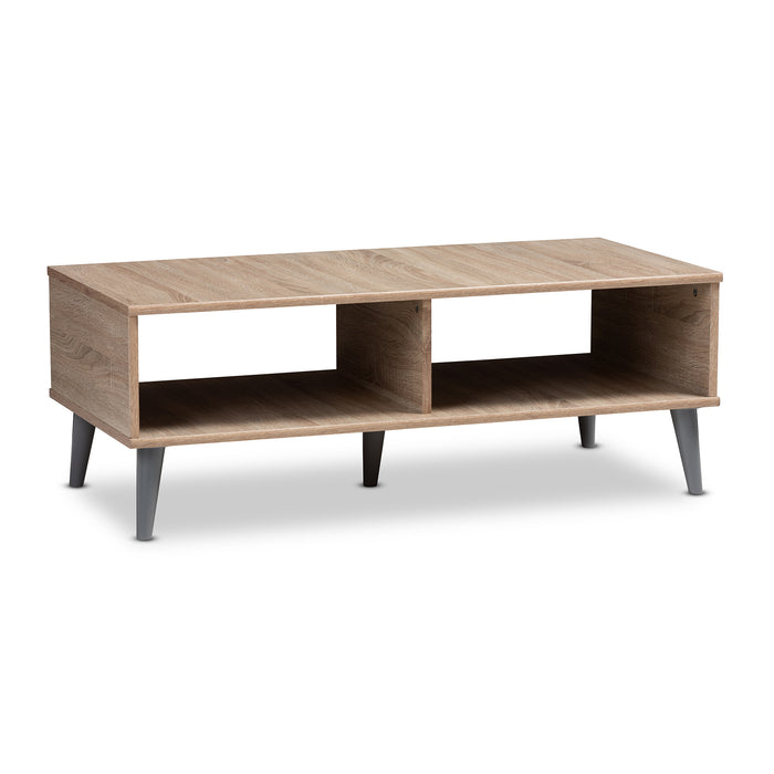 Urban Designs Sterling Wooden Coffee Table in Oak Brown & Dark Grey Finish