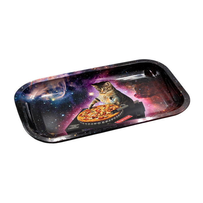 metal rolling tray pussy vinyl pizza cat medium