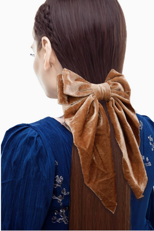 Velvety Chenille Hair Bow Clip