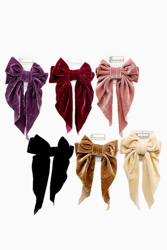 Velvety Chenille Hair Bow Clip