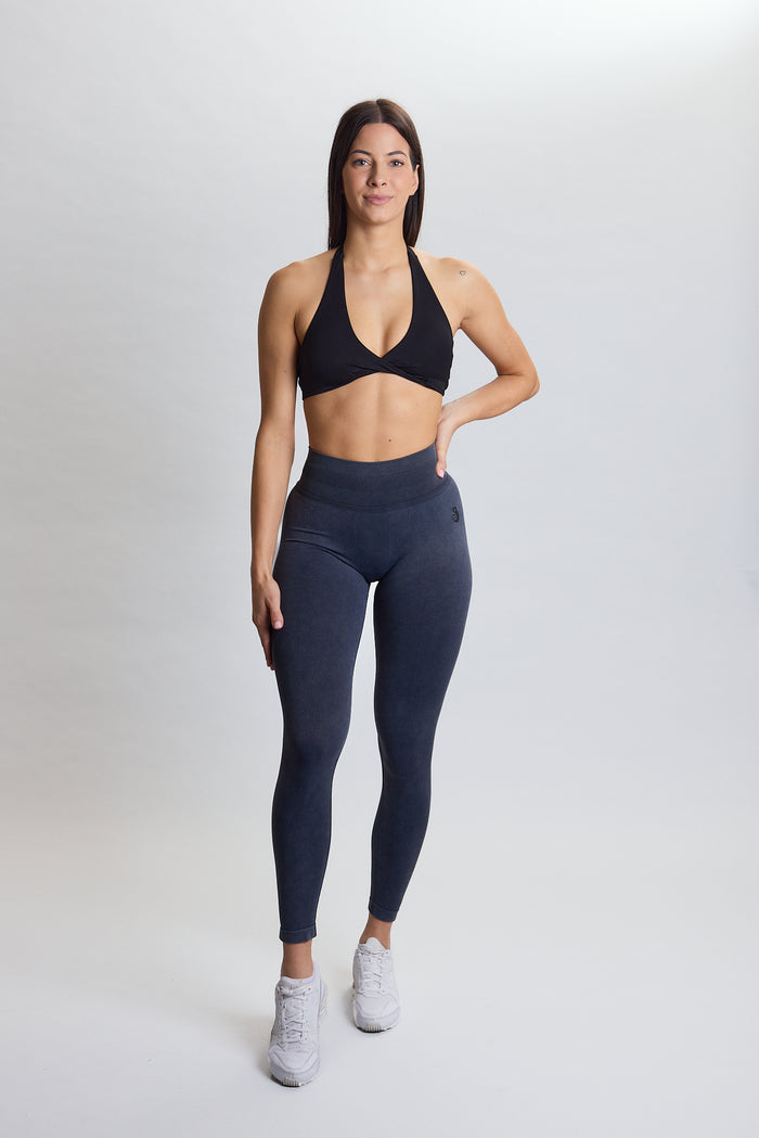 VENICE SEAMLESS SCRUNCH LEGGINGS DENIM BLACK