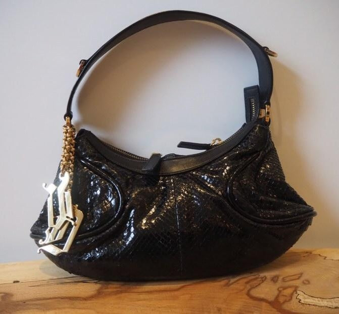 Versace Black mini shoulder bag with gold hardware
