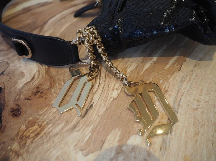 Versace Black mini shoulder bag with gold hardware