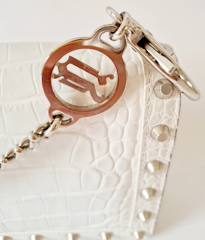 Versace White stud leather mini Bag