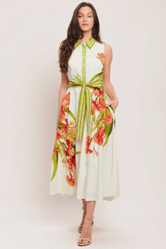 Victoria Printed Midi Dress