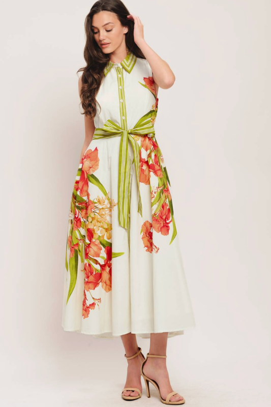 Victoria Printed Midi Dress