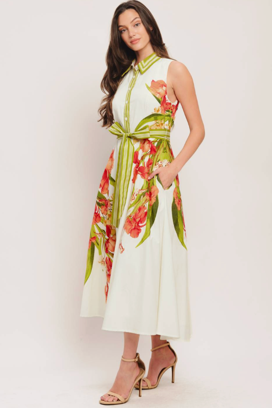 Victoria Printed Midi Dress
