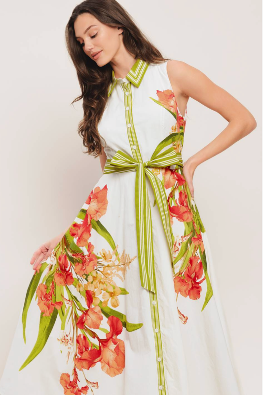 Victoria Printed Midi Dress