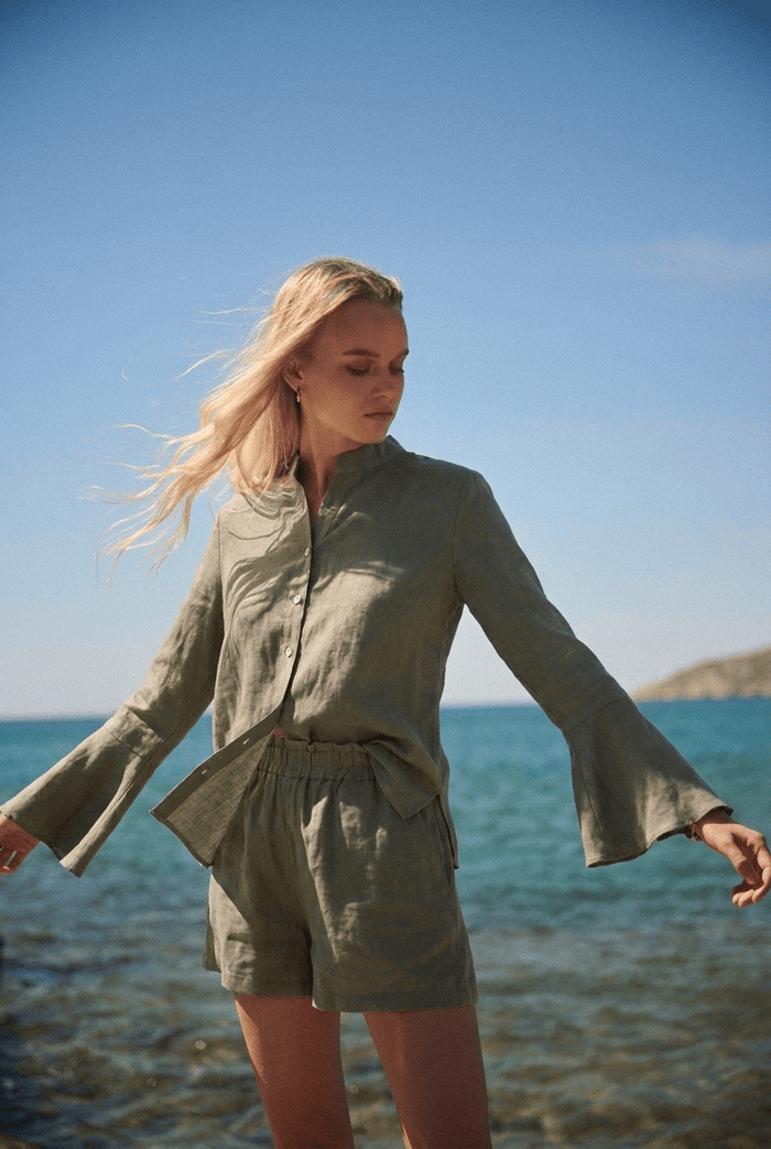 Shirts Apoella Virginia Frill Shirt Khaki Apoella