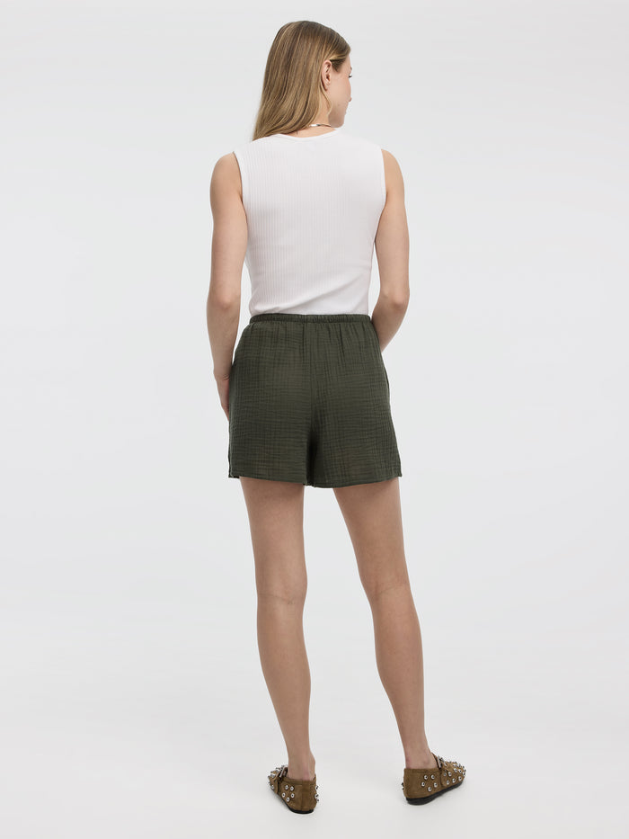 Waffled Cotton Shorts