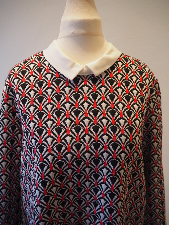 Wallis Geo Print Collared Top Size 16 (New)