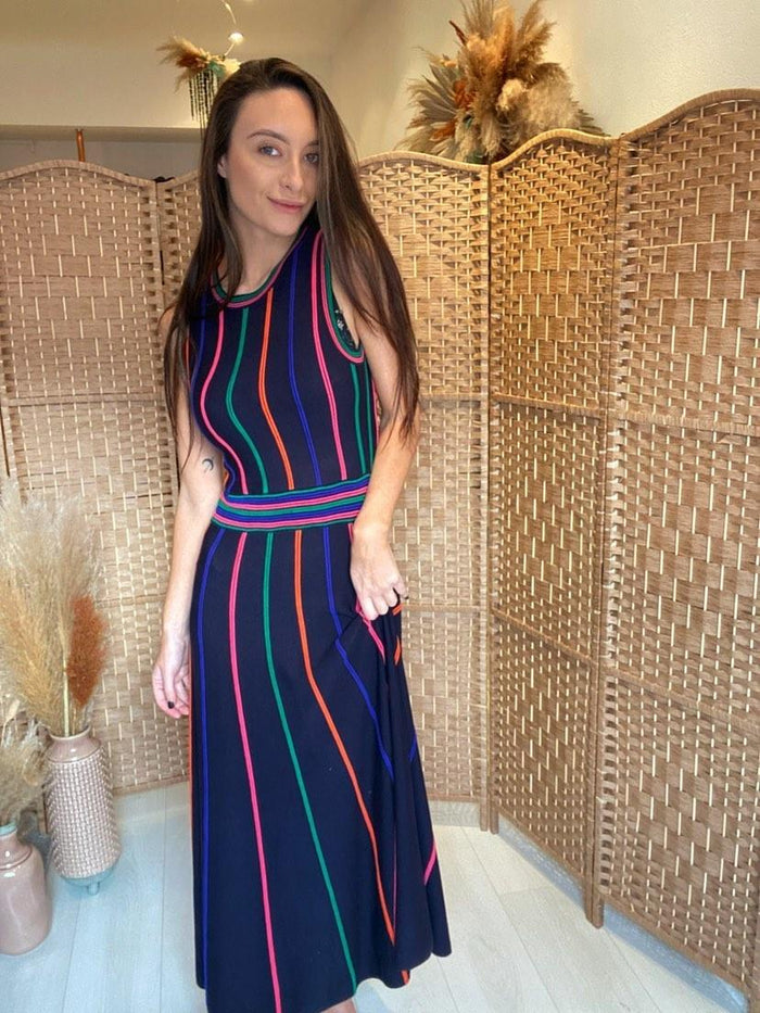 Warehouse Multi Stripe Knit Dress 12 New RRP £79