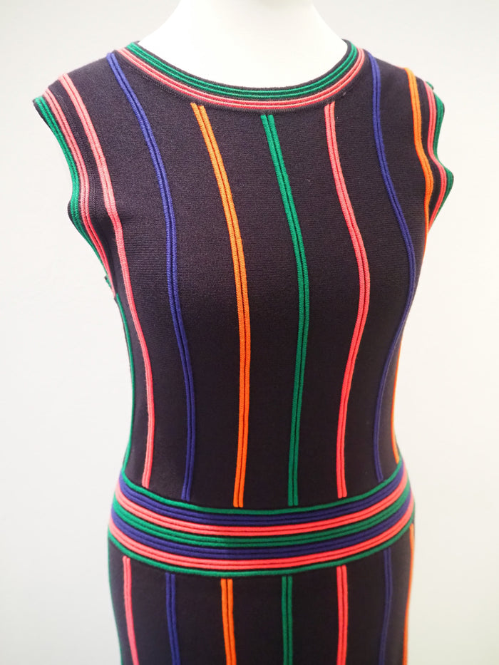 Warehouse Multi Stripe Knit Dress 12 New RRP £79