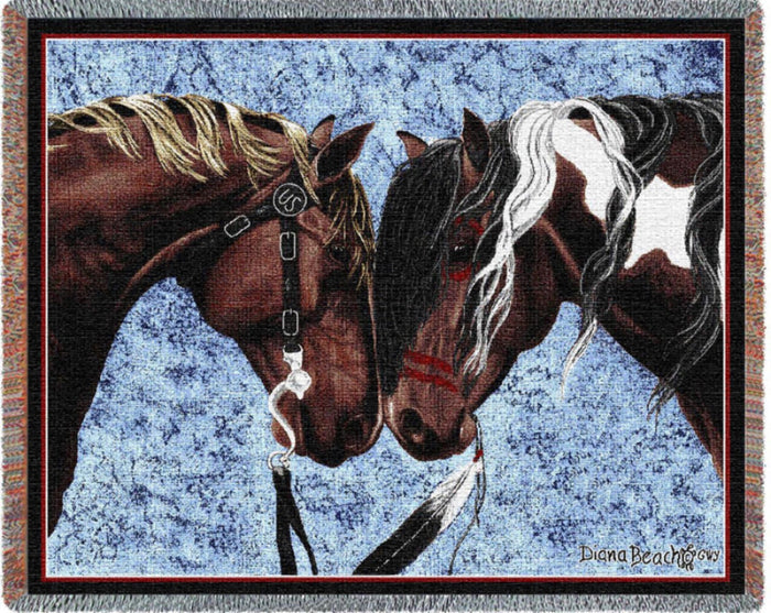 Warrior Truce Woven Throw Blanket by Diana Beach&copy; -