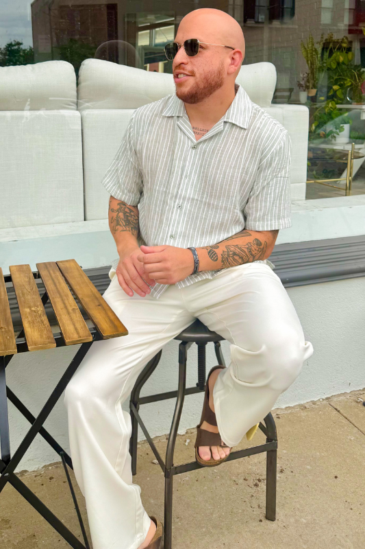 Wellington Side-Tab Trousers- Ivory