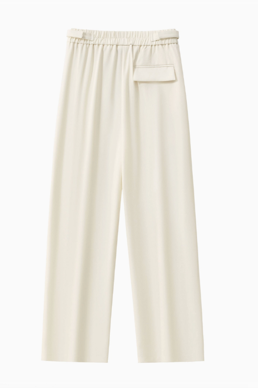 Wellington Side-Tab Trousers- Ivory
