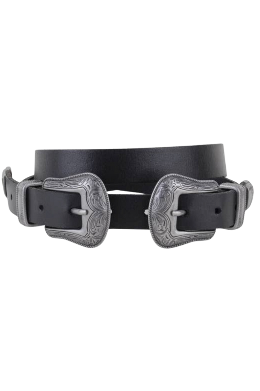 Western Double Buckle Belt